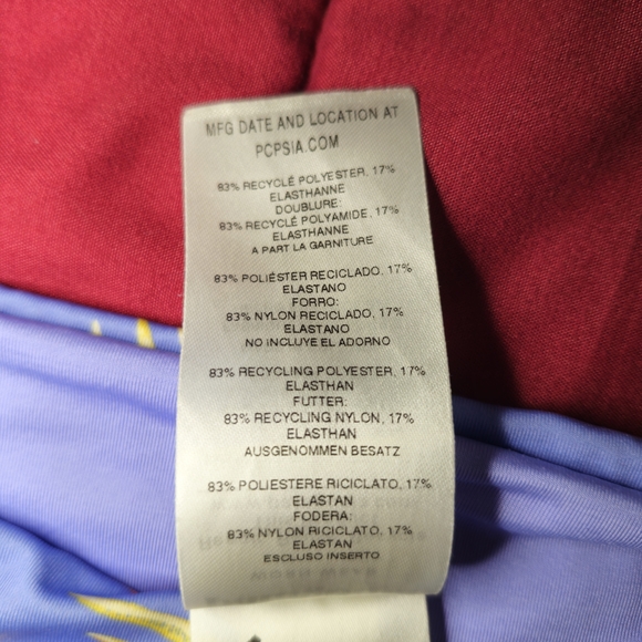 Patagonia Sunamee Bikini Bottoms Womens Small Purple Palm Print Full Coverage - Picture 8 of 11